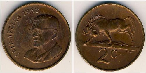 2 Cent Sudáfrica Bronce 