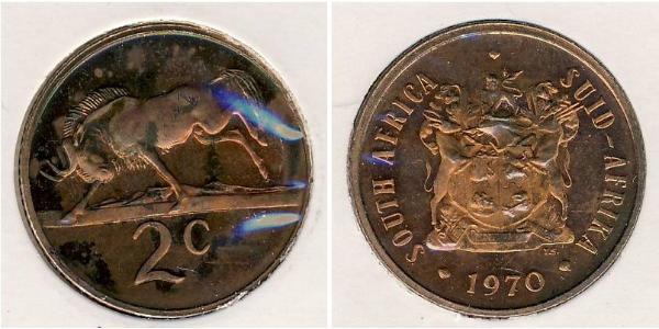 2 Cent Sudáfrica Bronce 