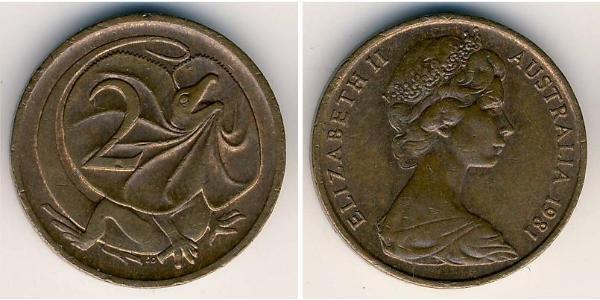 2 Cent Australie (1939 - ) Bronze Elizabeth II (1926-2022)