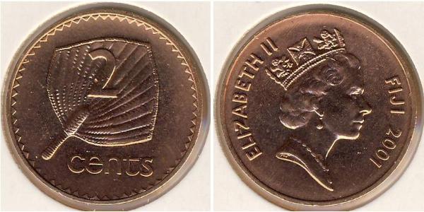 2 Cent Fiji Bronze Elizabeth II (1926-2022)