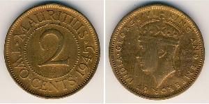2 Cent Mauritius Bronze 