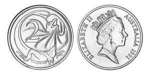 2 Cent Australia (1939 - ) Bronzo Elisabetta II (1926-2022)