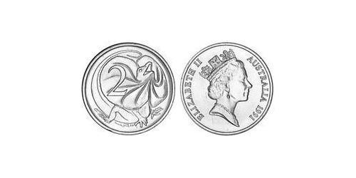 2 Cent Australia (1939 - ) Bronzo Elisabetta II (1926-2022)