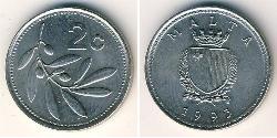 2 Cent Malta Cobre/Zinc 