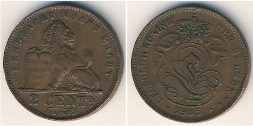 2 Cent Belgien Kupfer 