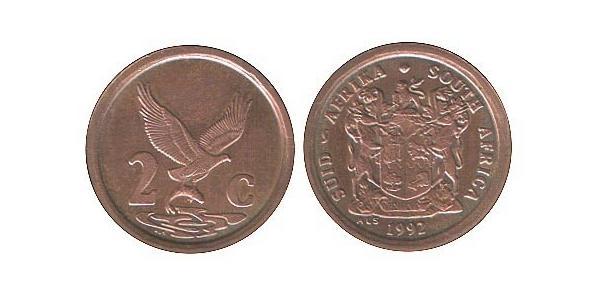 2 Cent Südafrika Kupfer/Stahl 