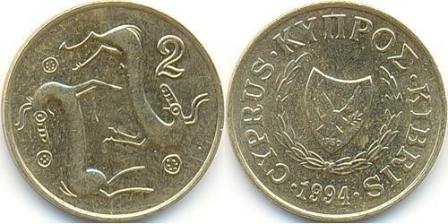 2 Cent Republik Zypern (1960 - ) Messing/Nickel 