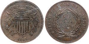 2 Cent Estados Unidos de América (1776 - ) Tin/Cobre/Zinc 