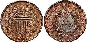 2 Cent Estados Unidos de América (1776 - ) Tin/Cobre/Zinc 