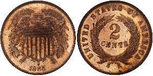 2 Cent Estados Unidos de América (1776 - ) Tin/Cobre/Zinc 