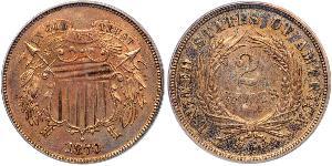 2 Cent Estados Unidos de América (1776 - ) Tin/Cobre/Zinc 