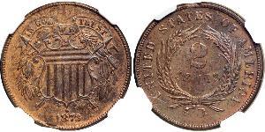 2 Cent Estados Unidos de América (1776 - ) Tin/Cobre/Zinc 