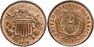 2 Cent USA (1776 - ) Tin/Copper/Zinc 