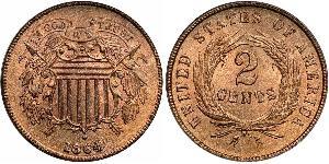 2 Cent USA (1776 - ) Tin/Copper/Zinc 