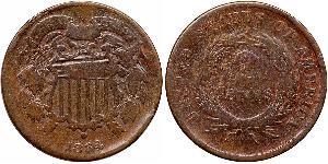 2 Cent USA (1776 - ) Tin/Copper/Zinc 