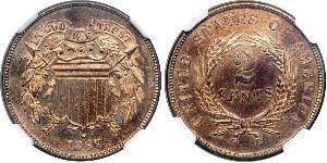 2 Cent USA (1776 - ) Tin/Copper/Zinc 