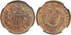 2 Cent USA (1776 - ) Tin/Copper/Zinc 