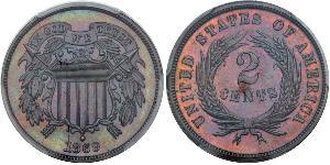 2 Cent USA (1776 - ) Tin/Copper/Zinc 