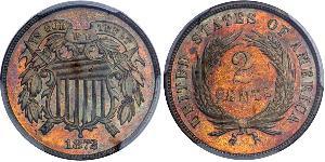 2 Cent USA (1776 - ) Tin/Copper/Zinc 