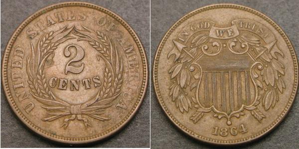 2 Cent USA (1776 - ) Tin/Copper/Zinc 