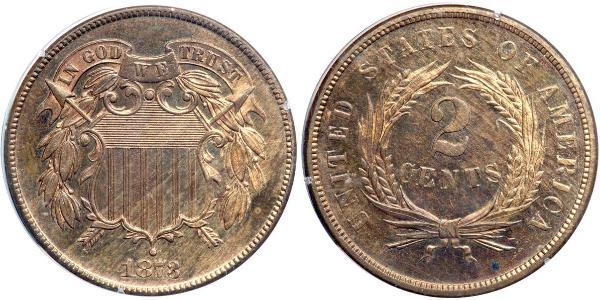 2 Cent USA (1776 - ) Tin/Copper/Zinc 