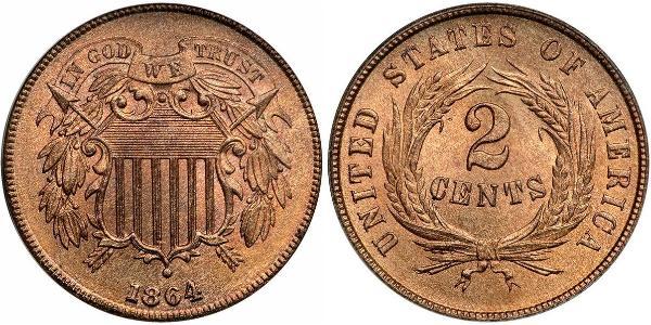 2 Cent USA (1776 - ) Tin/Copper/Zinc 