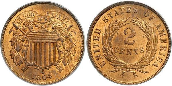 2 Cent USA (1776 - ) Tin/Copper/Zinc 