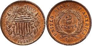 2 Cent Vereinigten Staaten von Amerika (1776 - ) Tin/Kupfer/Zink 