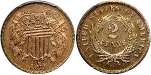 2 Cent Vereinigten Staaten von Amerika (1776 - ) Tin/Kupfer/Zink 