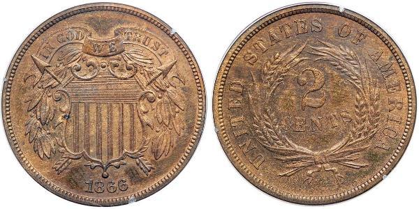 2 Cent Vereinigten Staaten von Amerika (1776 - ) Tin/Kupfer/Zink 
