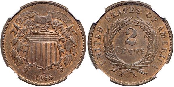 2 Cent Vereinigten Staaten von Amerika (1776 - ) Tin/Kupfer/Zink 