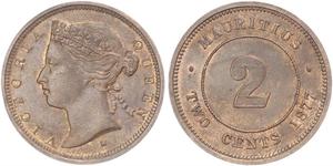 2 Cent Maurice  Victoria (1819 - 1901)