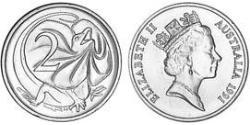 2 Цент Австралия (1939 - ) Бронза Елизавета II (1926-2022)