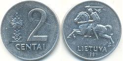 2 Cent 立陶宛 铝 