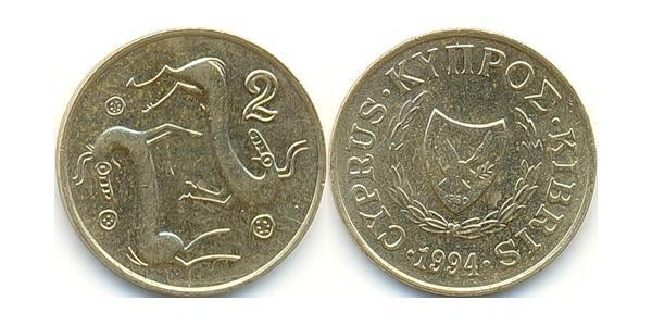 2 Cent 賽普勒斯 黃銅/镍 