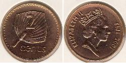 2 Cent Fiji 青铜 伊丽莎白二世 (1926-2022)