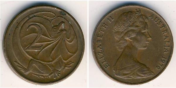 2 Cent 澳大利亚 青铜 伊丽莎白二世 (1926-2022)