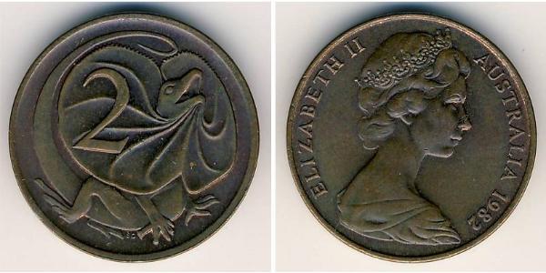 2 Cent 澳大利亚 青铜 伊丽莎白二世 (1926-2022)