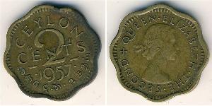 2 Cent Sri Lanka/Ceylon 黃銅 伊丽莎白二世 (1926-2022)
