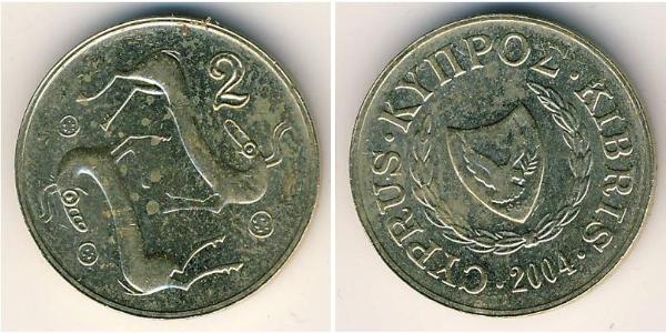 2 Cent 賽普勒斯 黃銅 
