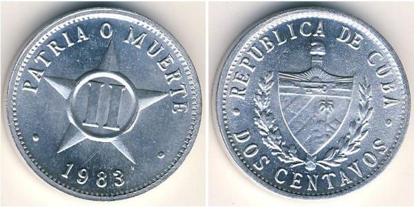 2 Centavo Cuba Aluminium 
