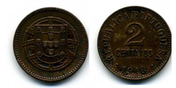 2 Centavo Primera República Portuguesa (1910 - 1926) Bronce 