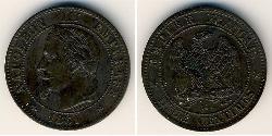 2 Centavo Segundo Imperio francés (1852-1870) Bronce Napoleon III (1808-1873)