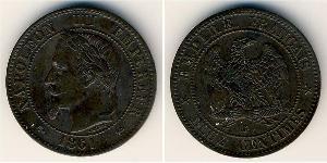 2 Centavo Secondo Impero francese (1852-1870) Bronzo Napoleone III (1808-1873)