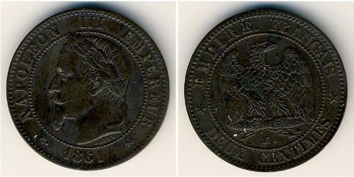 2 Centavo Secondo Impero francese (1852-1870) Bronzo Napoleone III (1808-1873)