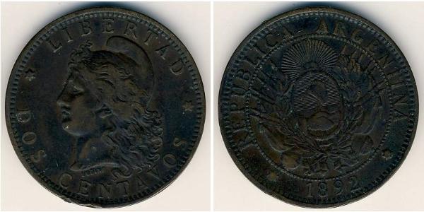 2 Centavo Argentine Republic (1861 - ) Copper 