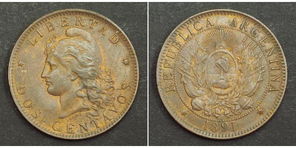 2 Centavo Argentine Republic (1861 - ) Copper 