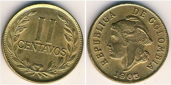2 Centavo Colombia (1886 - ) Ottone 
