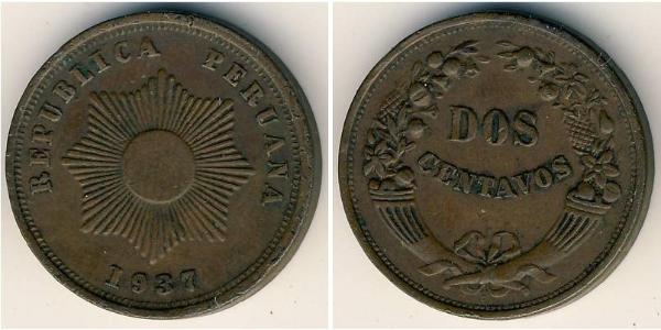 2 Centavo 秘鲁 青铜 