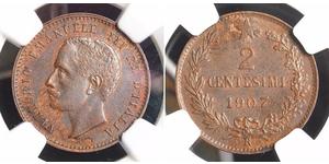 2 Centesimo Kingdom of Italy (1861-1946) Kupfer 